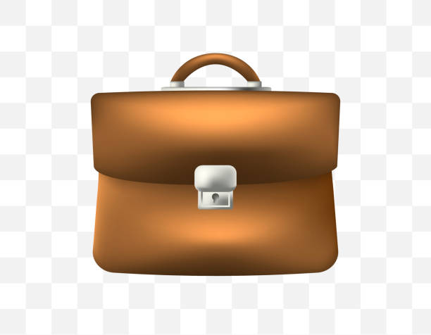 ilustraciones, imágenes clip art, dibujos animados e iconos de stock de lindo maletín icono de fondo blanco - briefcase luggage brown black