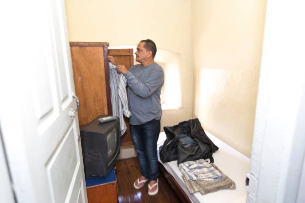 istock Poor northeastern brazilian man in a very simple hotel 875437862