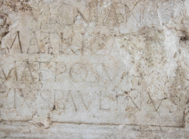 istock Ancient Roman engraved marble block 875440630