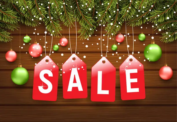 Vector illustration of Christmas Sale. Vector Illustration