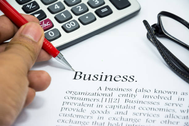 istock Business with pen on text focus word 875455156