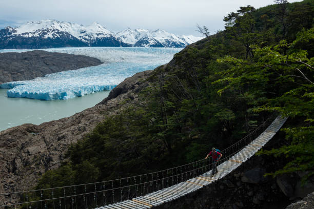 Hiking Adventure in the mountains in Torre del Paine National Park Chile