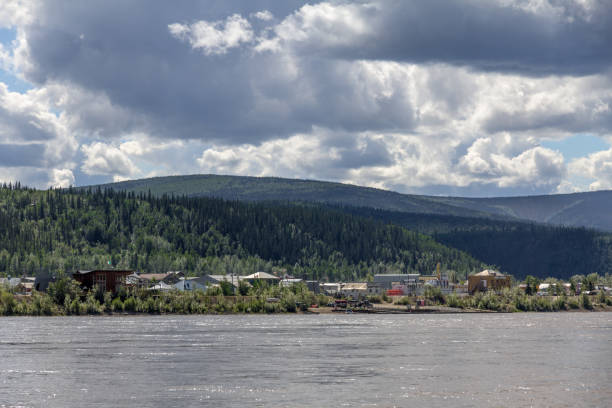 istock Dawson City from ferry waiting area across Yukon River, Canada 875472226