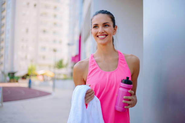 istock Young woman after training outdoor 875480600