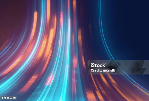 Blue Geometric Shape Abstract Technology Background Stock Photo - Download Image Now