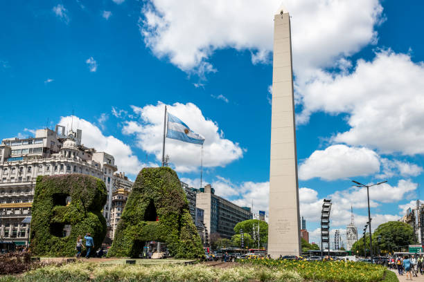 ブエノスアイレスのオベリスク - obelisco ストックフォトと画像