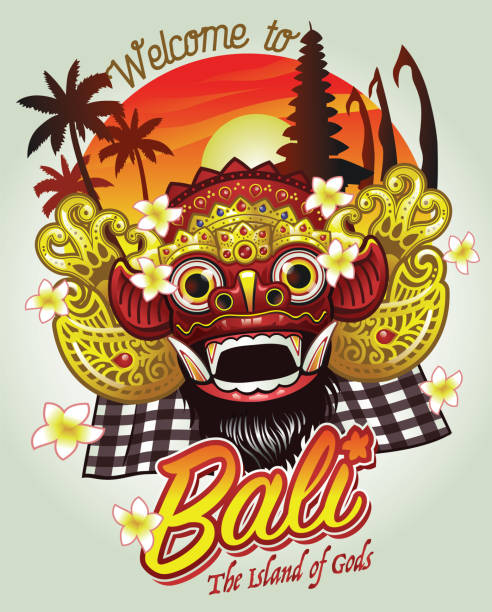 illustrazioni stock, clip art, cartoni animati e icone di tendenza di benvenuti al design di bali - rangda