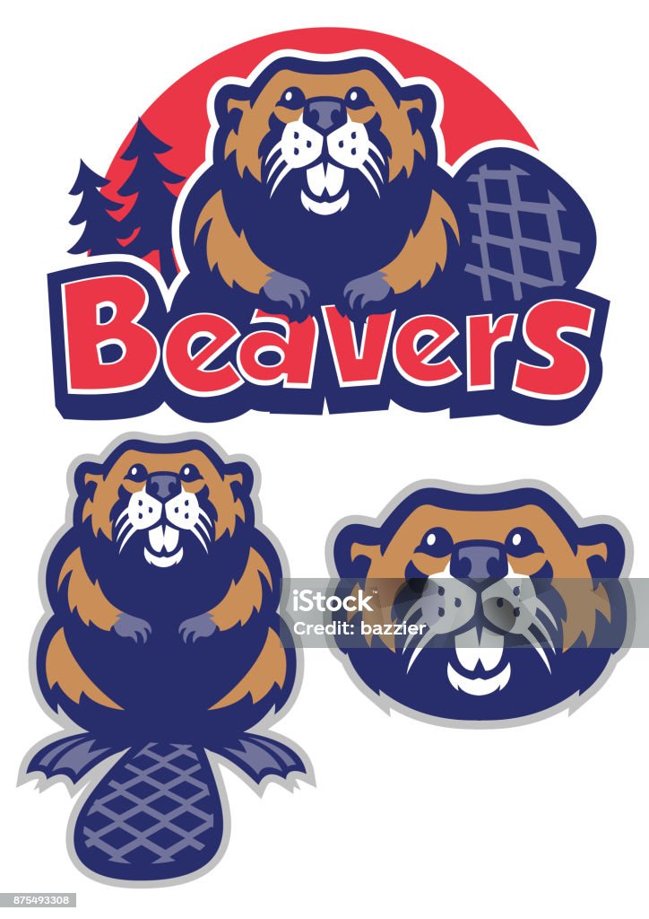Beaver mascot vector set of Beaver mascot Beaver stock vector