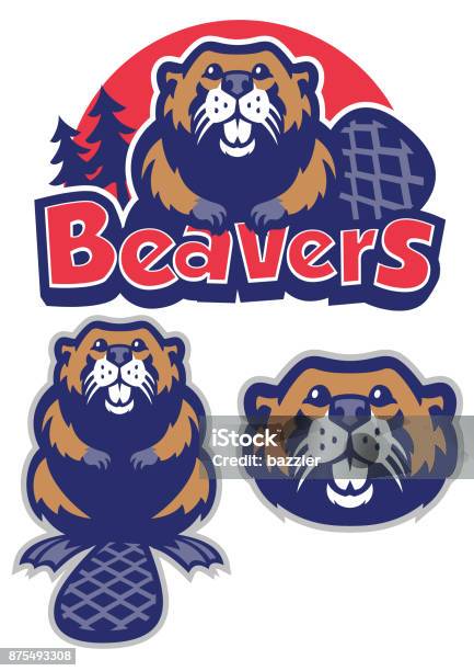 Beaver Mascot Stock Illustration - Download Image Now - Beaver, Mascot, Animal Head