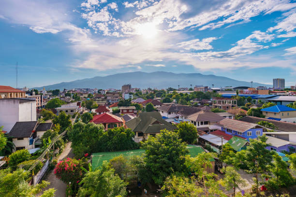 Chiang Mai city view stock photo