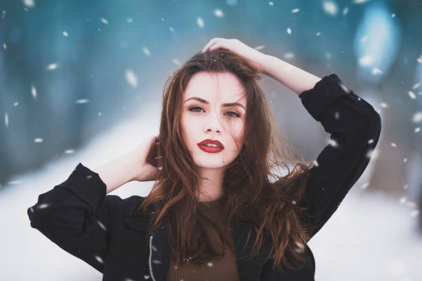 istock Woman in snowy winter 875502338