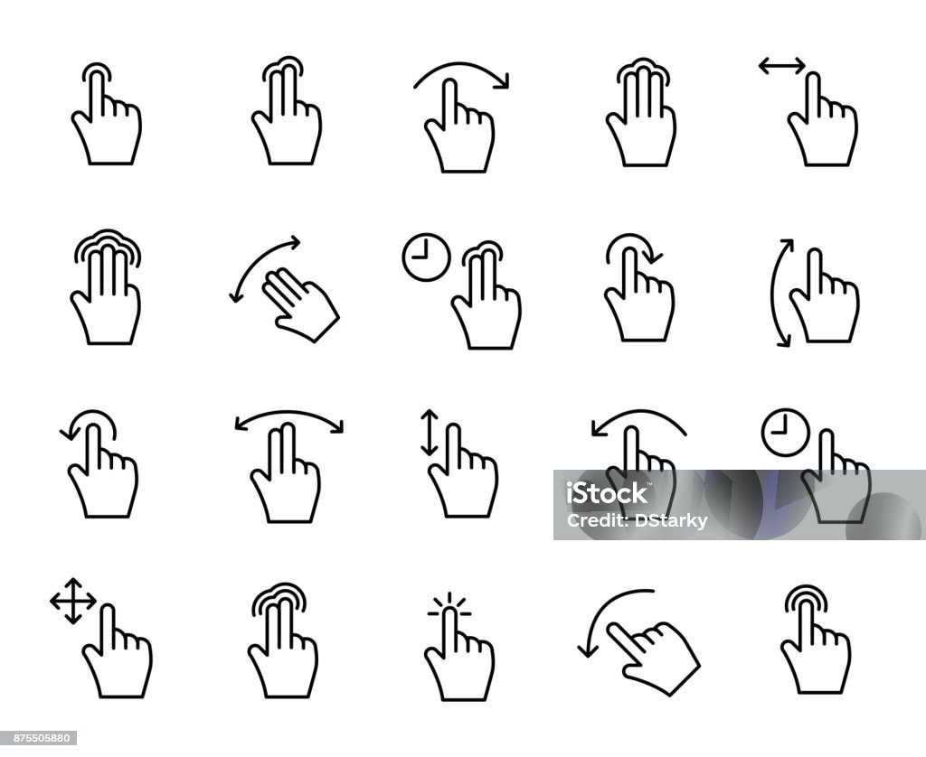 Premium set of gesture line icons. Premium set of gesture line icons. Simple pictograms pack. Stroke vector illustration on a white background. Modern outline style icons collection. Smart Card stock vector