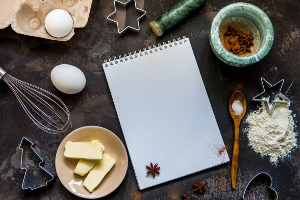 istock Cake making. Cookies ingredients flour, egg, butter, baking powder 875509356