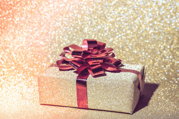 istock gift box for christmas and happy new year with filter effect retro vintage style 875511646