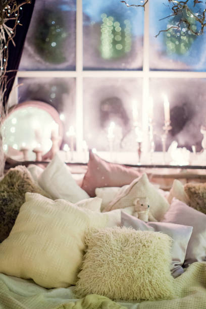 istock bedroom in loft room with Christmas decorations 875517970