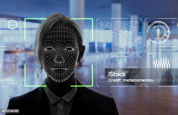 Facial Recognition System Concept Stock Photo - Download Image Now - Facial Recognition Technology, Human Face, Identity