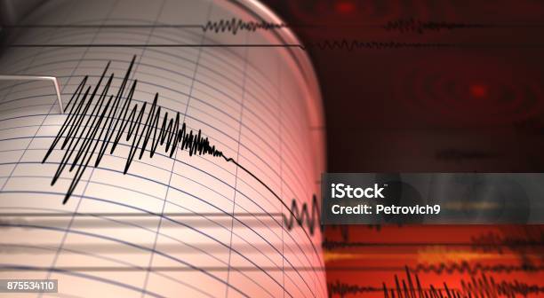 Seismograph Stock Photo - Download Image Now - Earthquake, Seismograph, Illustration