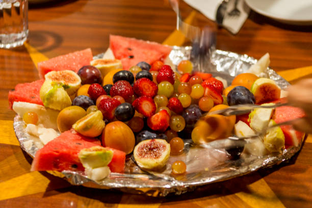 summer mixed fruit salad served on plate near bodrum mugla turkey