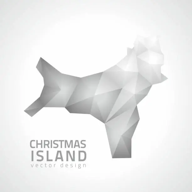 Vector illustration of Christmas Island vector grey mosaic triangle modern map