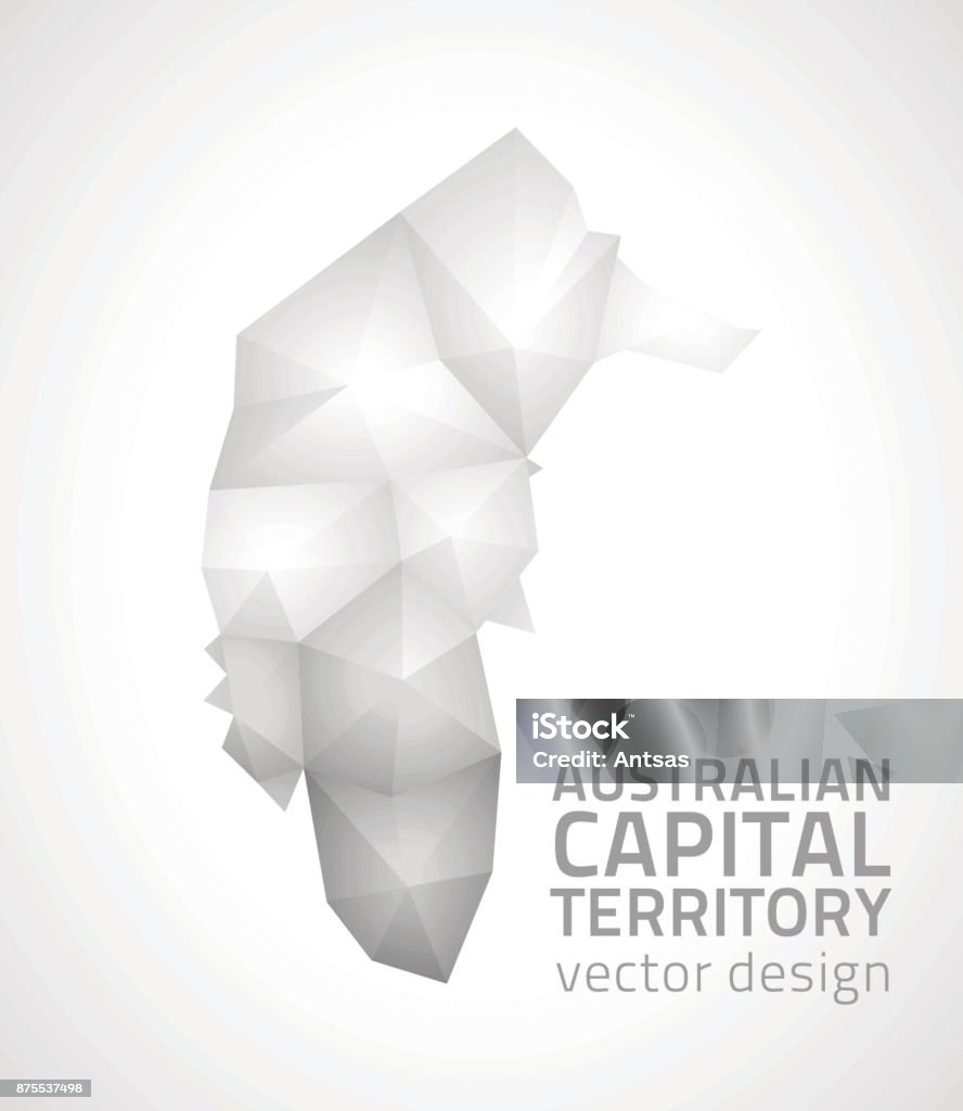 Australian Capital Territory Polygonal Triangle Grey And Silver Vector ...