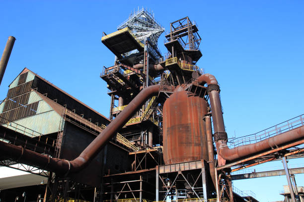 istock Rusty structures of abandoned metallurgical plant 875537646