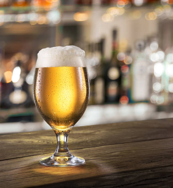 istock Frosty glass of light beer. 875544616