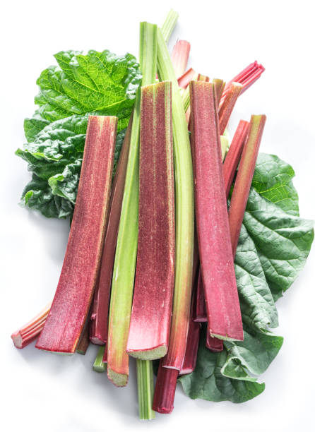 istock Edible rhubarb stalks. 875547610