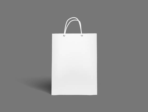 istock Cardboard blank shopping bags isolated on grey. 875550236