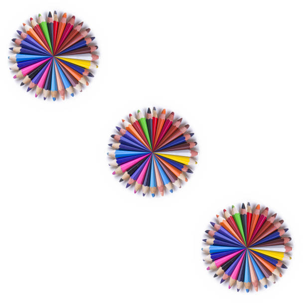 istock Crayons - colored pencil set loosely arranged  on white background. 875558166