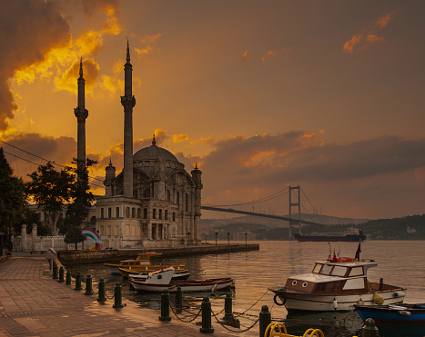 Historical and touristic Ortakoy  mosque