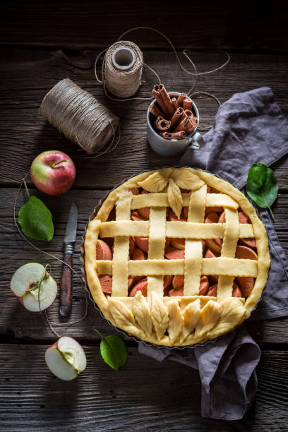 istock Rustic apple pie made of fresh ingredients 875561094
