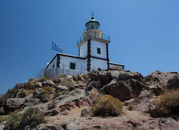 istock Akoriki Lighthosue - Santorini Island 875561356