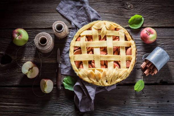 istock Homemade apple pie made of fresh ingredients 875567606