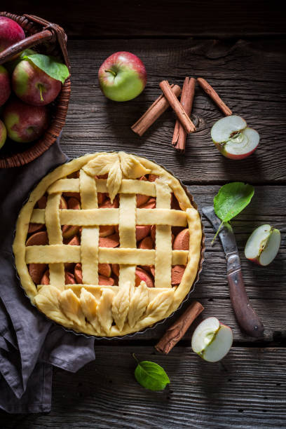 istock Rustic apple pie with cinnamon and fresh fruits 875568572