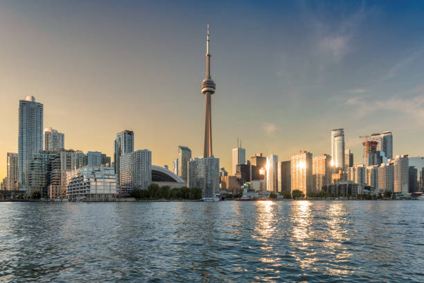 istock Beautiful Toronto skyline at sunset, Toronto, Ontario, Canada. 875576610