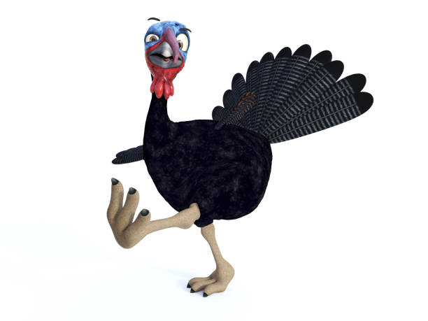 istock A funny silly looking cartoon turkey marching. 875580518