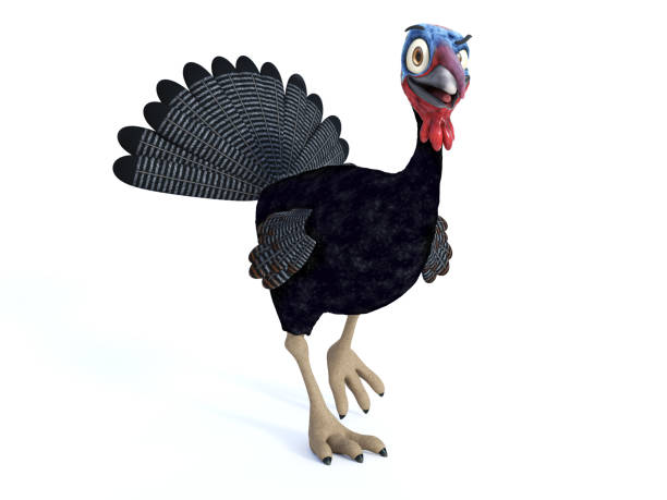 istock A funny silly looking cartoon turkey smiling and looking very happy, 875580526