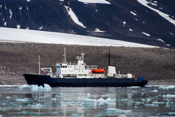 istock Expedition vessel in Arctic sea 875590576