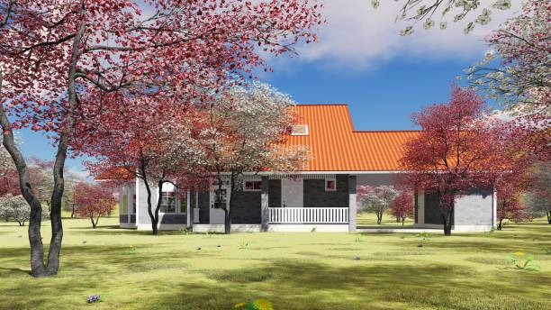 istock summer cottage in the spring garden 3d rendering 875596756