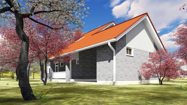 istock summer cottage in the spring garden 3d rendering 875596882