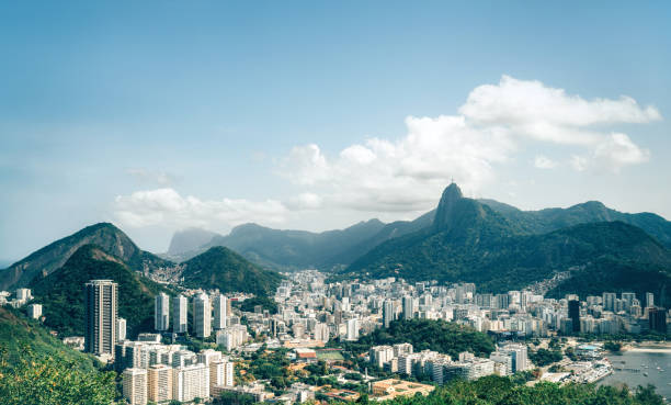 Panorama view of Rio De Janeiro, Brazil Aerial view of Rio De Janeiro, Brazil cristo redentor rio de janeiro stock pictures, royalty-free photos & images