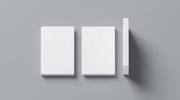 istock Blank white tissular hard cover book mock up, front, spine 875599818