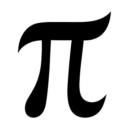 The Greek letter PI. The symbol of the mathematical constant. Isolated Vector Illustration, icon.
