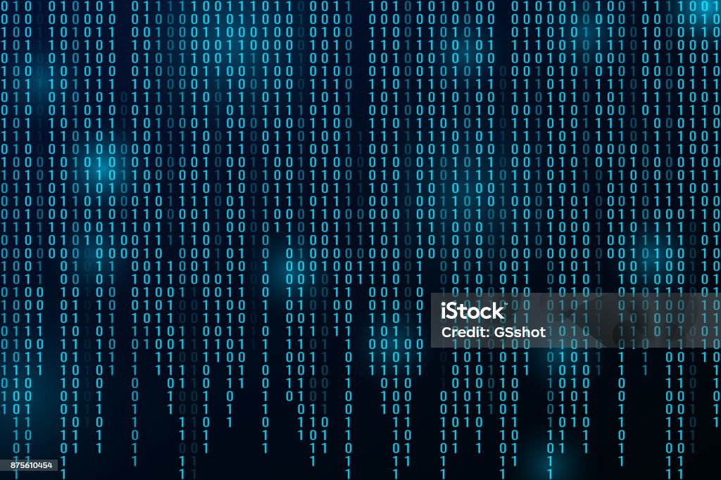 Digital Binary Data And Streaming Binary Code Background Stock ...
