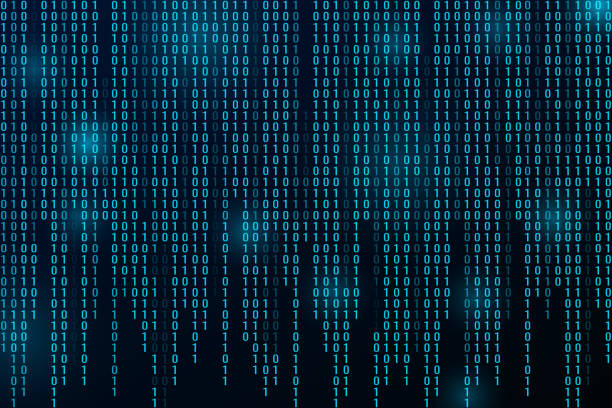 Digital binary data and streaming binary code background. Digital binary data and streaming binary code background. Matrix background with digits 1.0. Vector illustration zero errors stock illustrations