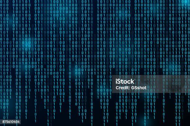 Digital Binary Data And Streaming Binary Code Background Stock ...