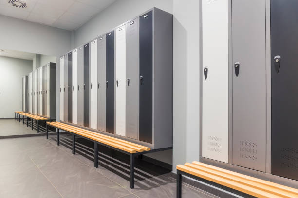 Modern interior of a locker changing room