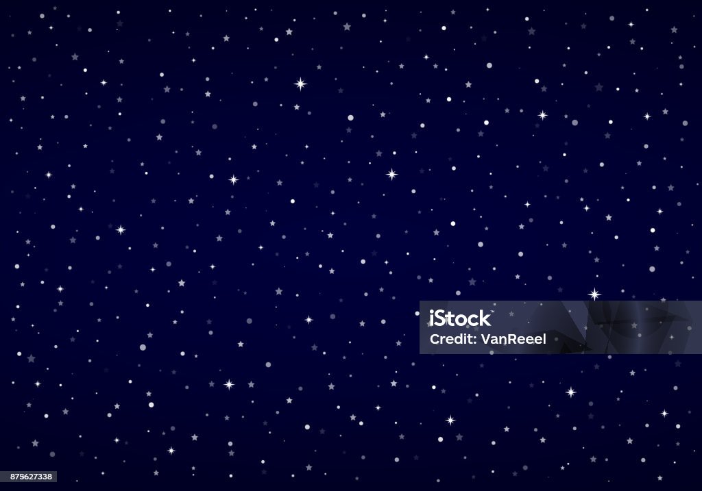 Night Sky, Snow, Stars | Vector Christmas Background Night Sky, Snow, Stars  Star - Space stock vector