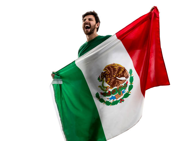 istock Mexican Fan / Sport Player celebrating on white background 875632896