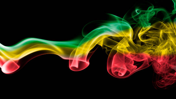 istock Ethiopia national smoke flag 875654908